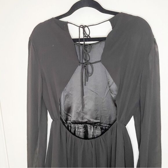 Lovers + Friends Allister Long Sleeve Mini Dress Black Sheer Revolve M - Picture 12 of 14